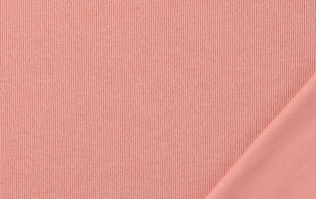 Gebreide rib stof, met glitter, oud roze. P984-3