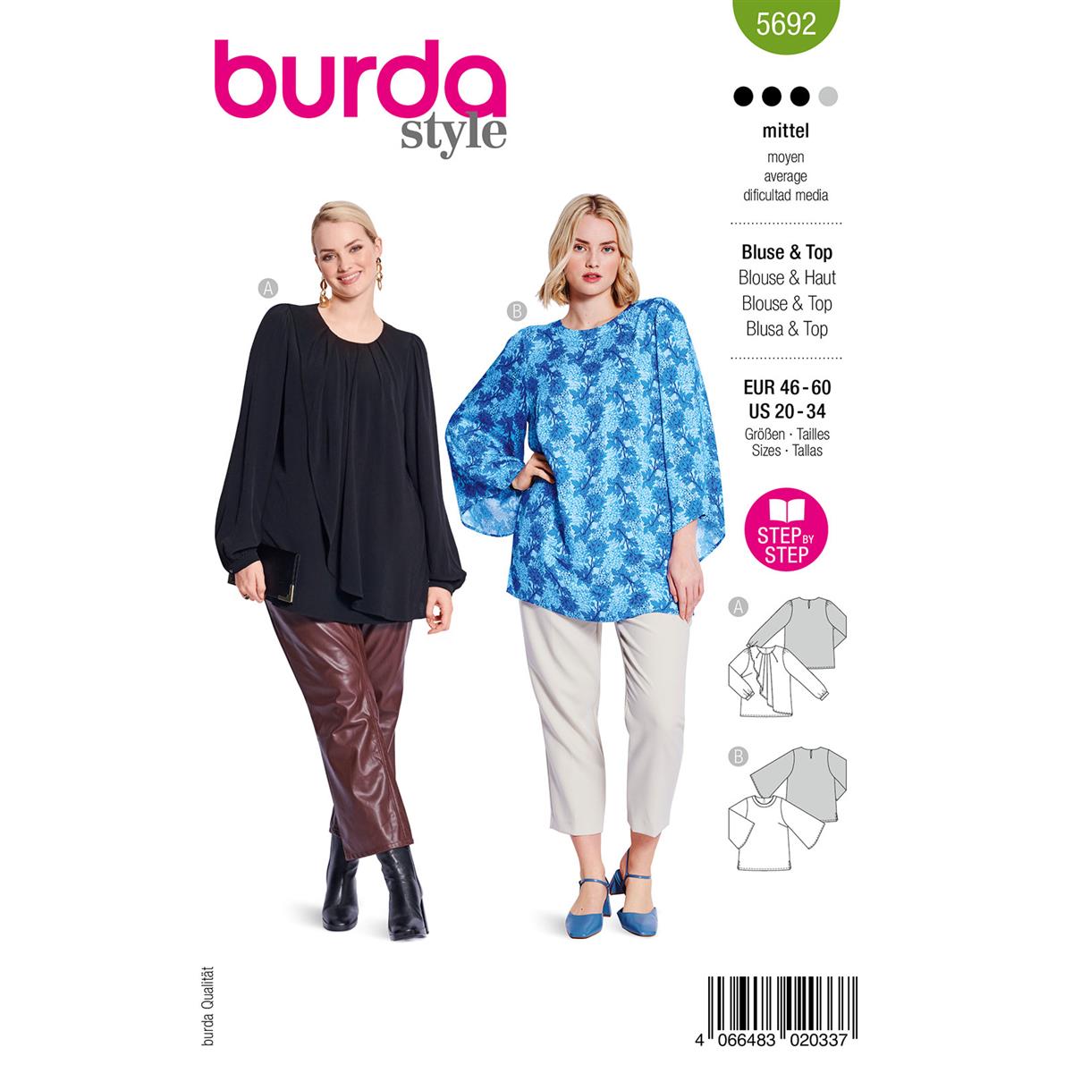 Burda Style, Naaipatroon blouse en shirt 5692-1
