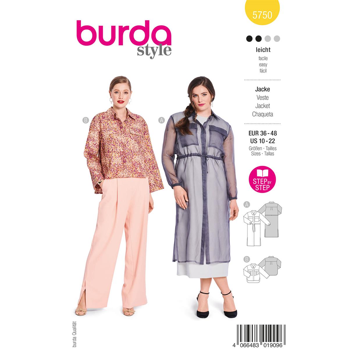 Burda Style, Naaipatroon jas 5750-1