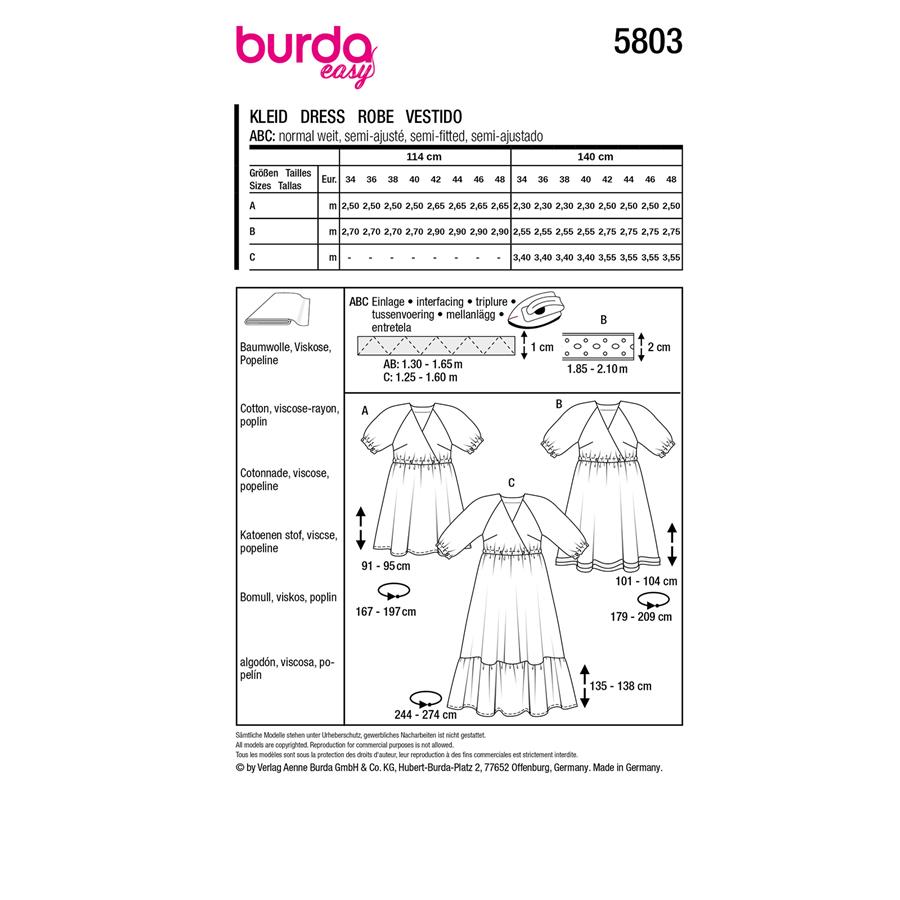 Burda Style, Naaipatroon jurk 5803-12