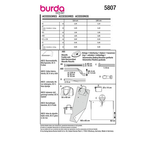 Burda Style, Naaipatroon strand accessoires 5807-9