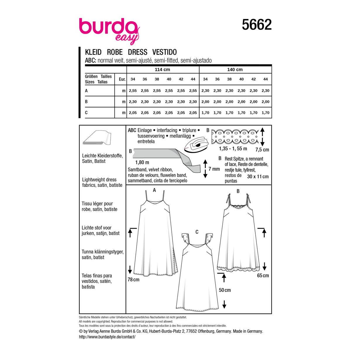 Burda Style, Naaipatroon jurk 5662 - Afbeelding 10