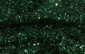 Mesh stof pailletten, effen, donker groen. FE014-1