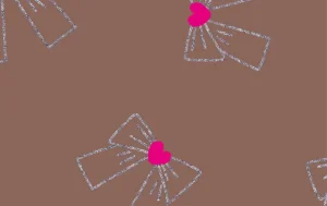 French terry stof, strikjes print glitter, bruin/roze/zilver. A.072-1