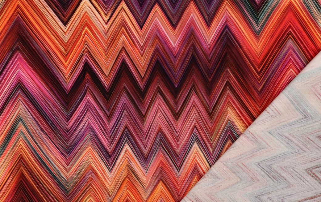 Viscose stof, zigzag print, multicolor. A.141-3
