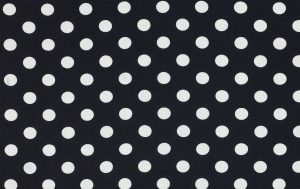 Viscose stof, polka dots print, marineblauw/wit. A.142-1