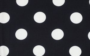 Viscose stof, polka dots print, marineblauw/wit. A.144-1