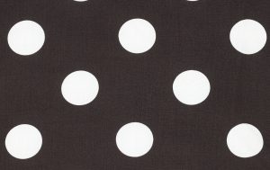 Viscose stof, polka dots print, donker bruin/wit. A.145-1