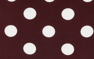 Viscose stof, polka dots print, bordeauxrood/wit. A.147-1