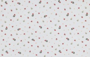 Jersey stof, GOTS, bloemen motief, wit. A.156-1