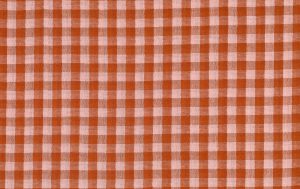 Double gauze stof, garengeverfde ruit print, roze/oranje. A.177-1