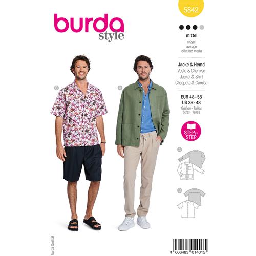 Burda Style, Naaipatroon Shirt mannen, 5842-1