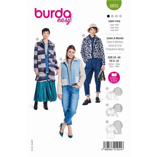 Burda Style, Naaipatroon jas en mantel, 5855-1