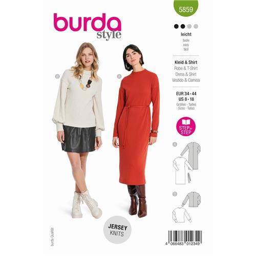 Burda Style, Naaipatroon jurk en top. 5859-1