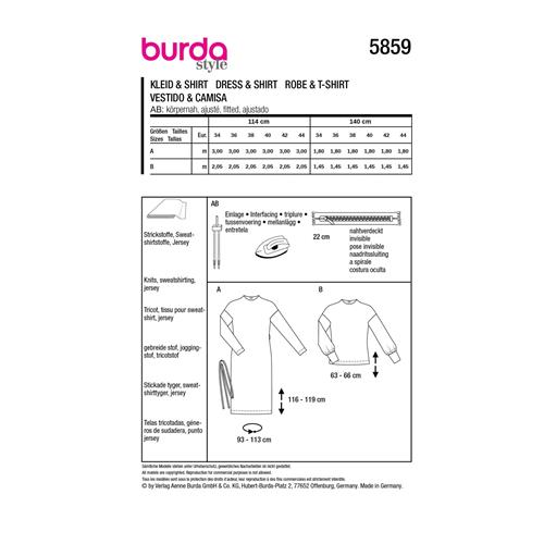 Burda Style, Naaipatroon jurk en top. 5859-7