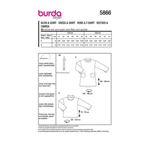 Burda Style, Naaipatroon jurk en top. 5866-8