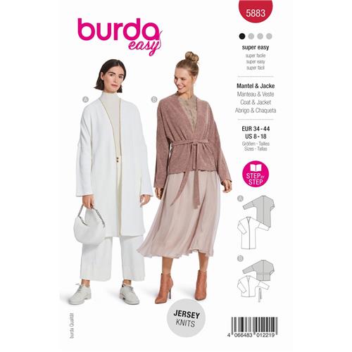 Burda Style, Naaipatroon jas & mantel. 5883-1