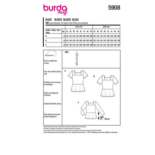 Burda Style, Naaipatroon top. 5908-11