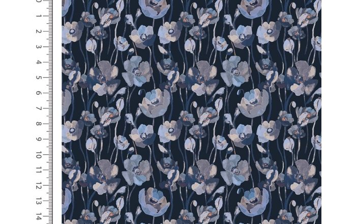 Jersey digital stof, blauw. A.197-3