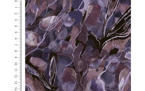French terry stof, digital flower, paars. A.202-1