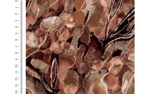 French terry stof, digital flower, taupe. A.204-1