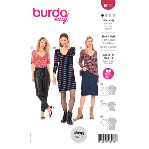 Burda Style, Naaipatroon Jurk. 6075-1
