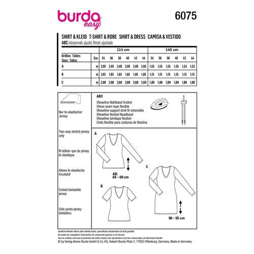 Burda Style, Naaipatroon Jurk. 6075-8