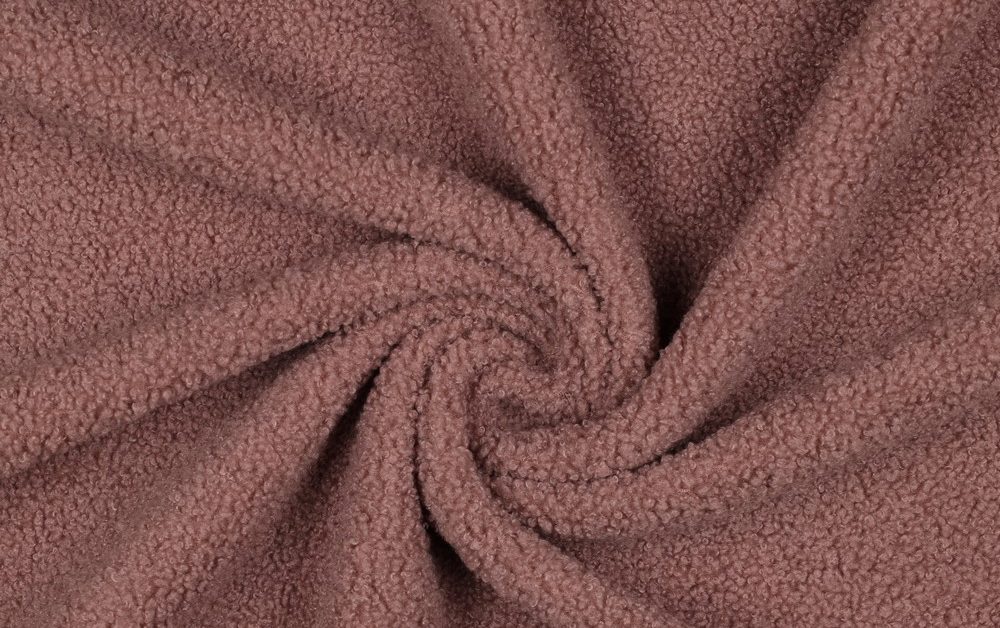 Teddy fleece stof, dubbelzijdig, blush. A.215-2