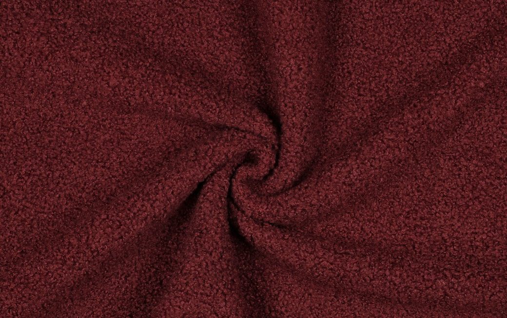 Teddy fleece stof, dubbelzijdig, bordeauxrood. A.213-2