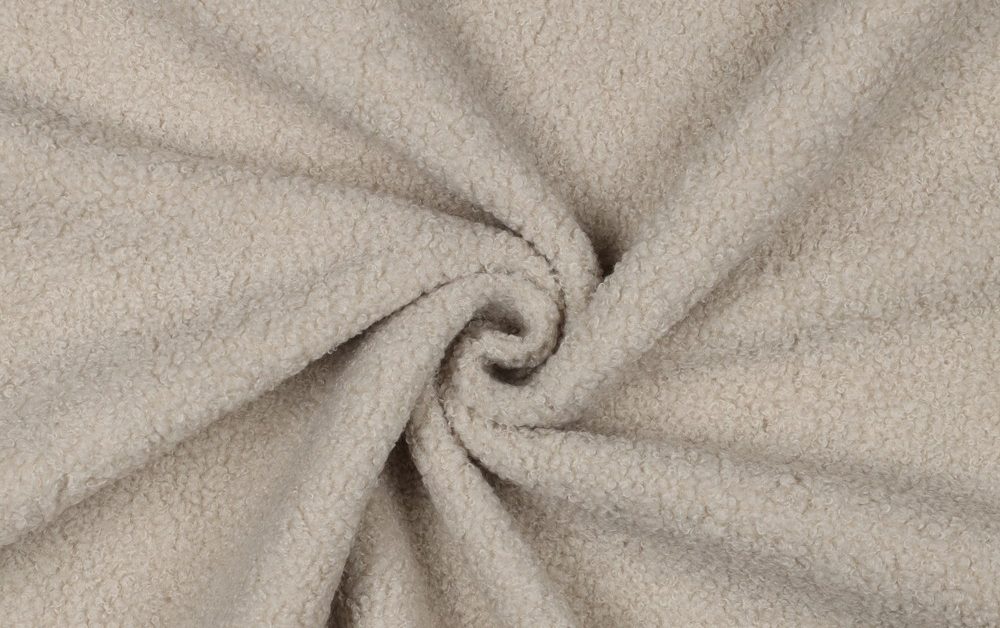 Teddy fleece stof, dubbelzijdig, beige. A.214-2