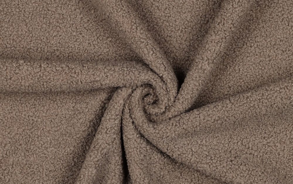 Teddy fleece stof, dubbelzijdig, taupe. A.216-2